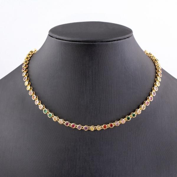 Nidin Ins Choker Iced Out Tennis Chain Necklace For Women