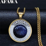 Celtic Irish Knot Stone Necklace Witch NHH12S02