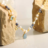 French Style Necklace Freshwater Pearl Stainless Steel Collar Chain