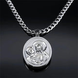 Virgin Mary Baby Medallion Necklace Men Stainless Steel Pendant
