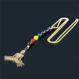 Yoga Buddha Chakra Stone Chain Necklace Women Long Jewelry N965S04