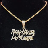 Hip Hop Letter Pendant Necklace with 9mm Cuban Chain