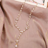 Pearl Long Double Layer Pendant Necklace Sweater Chain