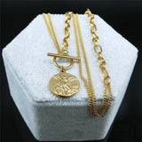 SAINT MICHAEL Archangel Necklace Stainless Chain Women Men
