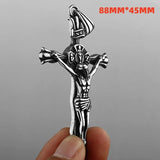 316L Stainless Steel Jesus Cross Pendant Chain Necklace For Men