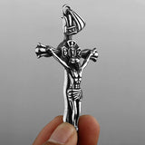 316L Stainless Steel Jesus Cross Pendant Chain Necklace For Men