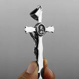 316L Stainless Steel Jesus Cross Pendant Chain Necklace For Men