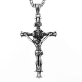 316L Stainless Steel Jesus Cross Pendant Chain Necklace For Men