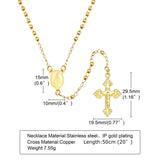 Rosary Bead Cross Necklace Women, St. Benedict/Virgin Of Guadalupe Pendant