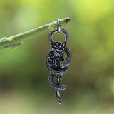 Men's 316L Stainless-steel Flower Snake Pendant Necklace Teens Punk Biker