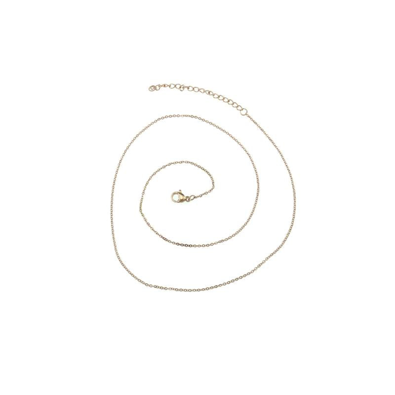 5Pcs 1-2MM Rose Plated Stainless Steel O Chain Necklace DIY Supplies