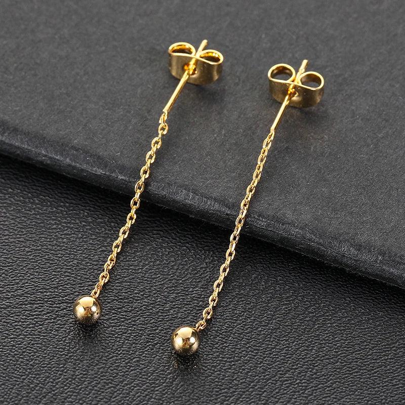 10Pcs Copper Tassel Chain Drop Earrings for DIY Jewelry Making