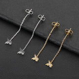 10Pcs Copper Tassel Chain Drop Earrings for DIY Jewelry Making