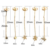 10Pcs Copper Tassel Chain Drop Earrings for DIY Jewelry Making