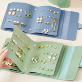 Earrings Organizer Album Portable Ear Studs Holder Storage Bag Earring Book
