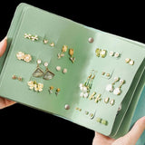 Earrings Organizer Album Portable Ear Studs Holder Storage Bag Earring Book