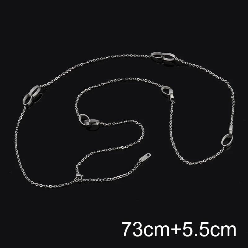 Stainless Steel Flower Charms Necklace for Women