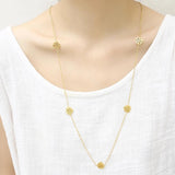 Stainless Steel Flower Charms Necklace for Women