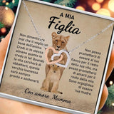 Italian To My Daughter Pendant Necklace Mom Christmas Gift Mother Girl