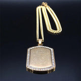 Retro Islamic Quran Arab Religious Stainless Steel Allah Necklace