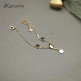 Mini Glitter Disc Bracelet 925 Silver 14K Plated