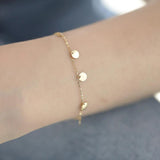 Mini Glitter Disc Bracelet 925 Silver 14K Plated