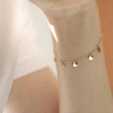 Mini Glitter Disc Bracelet 925 Silver 14K Plated