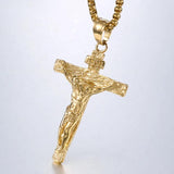 Cross Pendant Necklace Jesus Christ Stainless Steel Chains XL1028