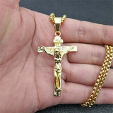Cross Pendant Necklace Jesus Christ Stainless Steel Chains XL1028