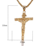 Cross Pendant Necklace Jesus Christ Stainless Steel Chains XL1028