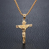 Cross Pendant Necklace Jesus Christ Stainless Steel Chains XL1028