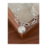 925 Silver Thick A Bracelet Hiphop Vintage Hasp Gift