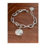 925 Silver Thick A Bracelet Hiphop Vintage Hasp Gift