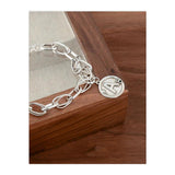 925 Silver Thick A Bracelet Hiphop Vintage Hasp Gift