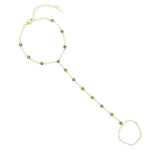 Colorful Bezel Round Dot CZ Link Chain Slave Bracelet