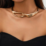 Chunky Chain Short Necklace Collar for Women Heavy Metal Choker