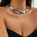 Chunky Chain Short Necklace Collar for Women Heavy Metal Choker