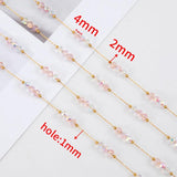 Pink Crystal Beads Chain for Jewelry Making DIY