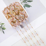 Pink Crystal Beads Chain for Jewelry Making DIY