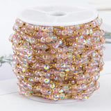 Pink Crystal Beads Chain for Jewelry Making DIY