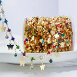 Colorful Crystal Charms Butterfly Chains for DIY Jewelry Making