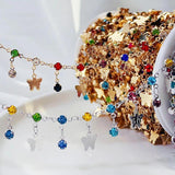 Colorful Crystal Charms Butterfly Chains for DIY Jewelry Making