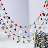 Colorful Crystal Charms Butterfly Chains for DIY Jewelry Making
