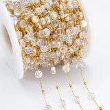 Stainless Steel Crystal Stone Bead Sweater Chain