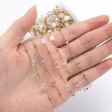 Stainless Steel Crystal Stone Bead Sweater Chain