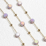 Stainless Steel Crystal Stone Bead Sweater Chain