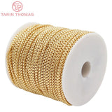 1M 2.9MM 3.6MM 24K Brass Box Necklace Chains for Jewelry Making