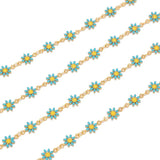1 Meter Daisy Charm Chain Enamel Flower Beaded DIY Jewelry Making