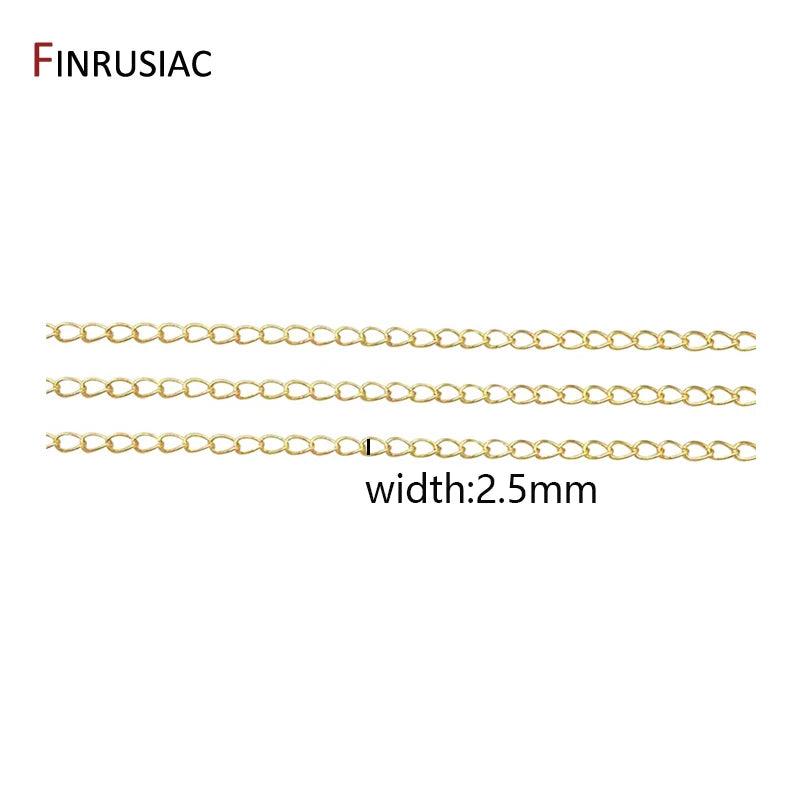 2.5mm/3mm Thin Chains 14k Plated DIY Necklace Bracelet Extension Chain