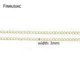 2.5mm/3mm Thin Chains 14k Plated DIY Necklace Bracelet Extension Chain
